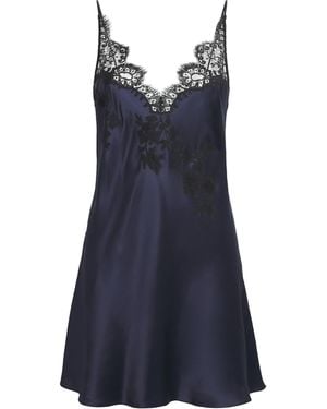 Carine Gilson Silk Babydoll Julia Slip Dress - Blue