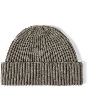 Brunello Cucinelli Cashmere Rib-Knit Beanie - Green