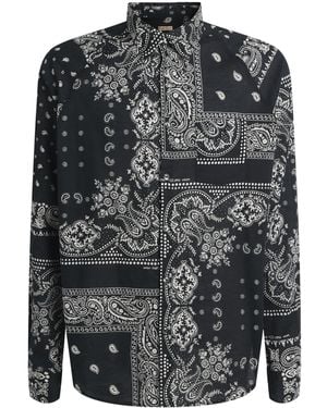 Kapital Cotton Paisley Bandana Patchwork Shirt - Grey