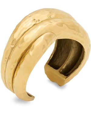 Saint Laurent Hammered Open Cuff Bracelet - Metallic