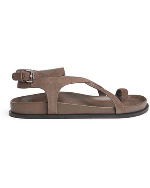 A.Emery Leather Jalen Slim Sandals - Brown