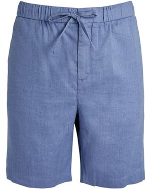 Frescobol Carioca Linen-Cotton Felipe Shorts - Blue