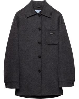 Prada Wool-Cashmere Oversized Shirt - Black