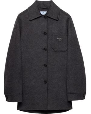 Prada Wool-Cashmere Oversized Shirt - Black