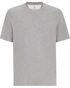 Brunello Cucinelli Cotton Crew-Neck T-Shirt - Grey