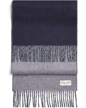 Johnstons of Elgin Cashmere Double-Face Scarf - Blue