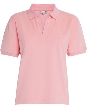 Hunza G Cotton Terry Towelling Polo Shirt - Pink