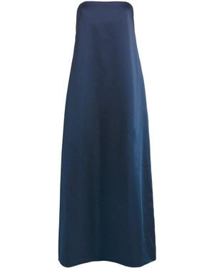 Camilla & Marc Satin Strapless Neptune Maxi Dress - Blue