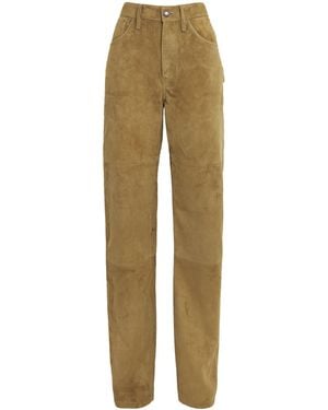 Altuzarra Suede Mills Straight Pants - Natural