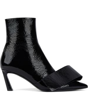 Givenchy Leather Twisted Ribbon Ankle Boots 65 - Black