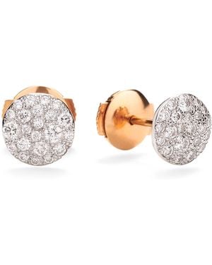Pomellato Rose And Diamond Sabbia Stud Earrings - White