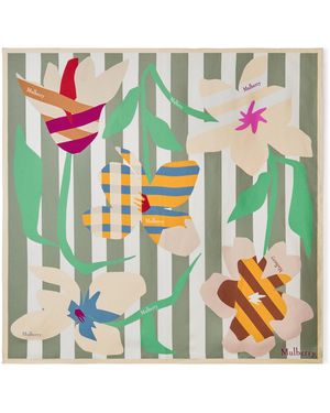 Mulberry Silk Floral Scarf - Green