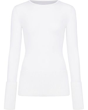 Alaïa Merino Round-Neck Jumper - White