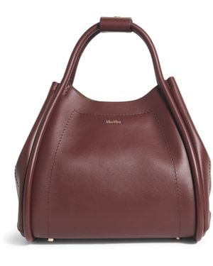 Max Mara Small Leather Marine Top-Handle Bag - Purple