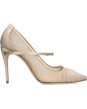 Jennifer Chamandi Tulle Plissé Lorenzo Court Shoes 105 - Natural