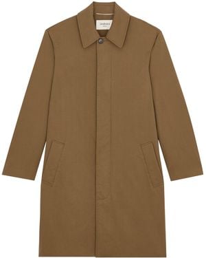 Saint Laurent Cotton Trench Coat - Brown
