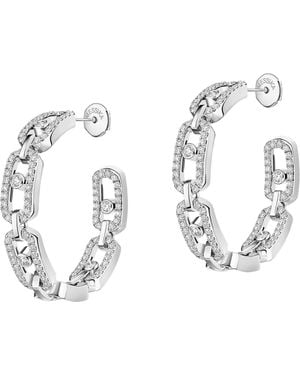 Messika Move Link Small And Diamond Hoop Earrings - Metallic
