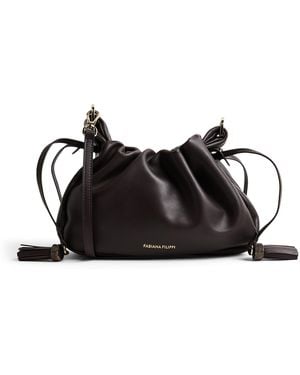 Fabiana Filippi Nappa Leather Muffin Clutch Bag - Black