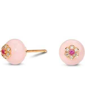 David Morris Rose, Diamond And Sapphire Large Berry Stud Earrings - Pink