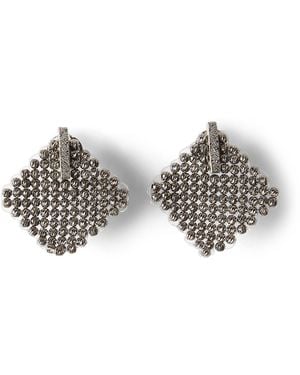 Brunello Cucinelli Sterling Square Earrings - Grey