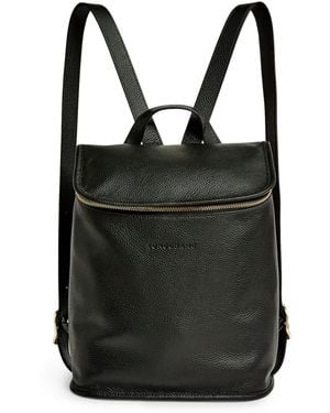 Longchamp Leather Le Foulonné Backpack - Black