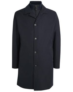 Canali Detachable Hood Overcoat - Blue