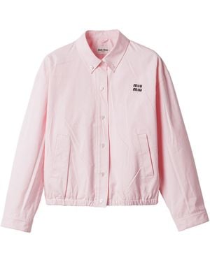 Miu Miu Poplin Blouson Jacket - Pink