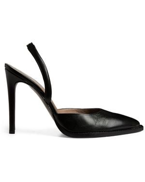 AllSaints Leather Lily Slingback Court Shoes 95 - Black