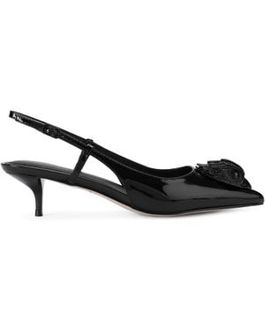 Kurt Geiger Patent Embellished Belsize Slingback Heels 40 - Black