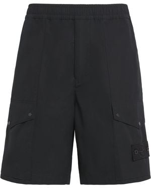 Stone Island Cotton-Canvas All-Weather Ghost Shorts - Black