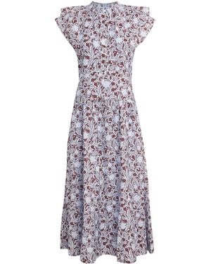 ME+EM Floral Midi Dress - Purple