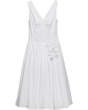 Prada Cotton Poplin Midi Dress - White