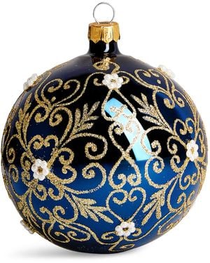 Harrods Floral Swirl-Pattern Bauble - Metallic