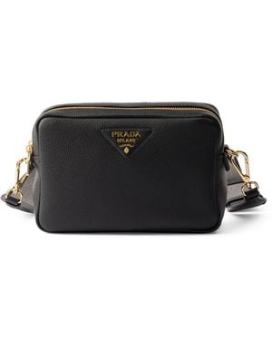 Prada Small Leather Cross-Body Bag - Black