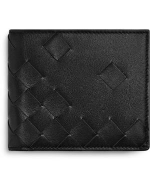 Bottega Veneta Leather Intrecciato Bifold Wallet - Black