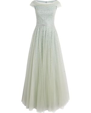 Jenny Packham Tulle Embellished Shayla Gown - White