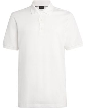 Brioni Piqué Cotton Polo Shirt - White