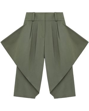 Loewe Cotton Folded Cropped Trousers - Green