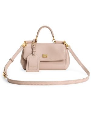 Dolce & Gabbana Plongé Calfskin My Sicily Cross-Body Bag - Pink