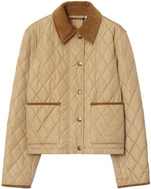 Burberry Quilted Crop Jacket - Natural