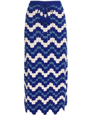 Escvdo Crochet Safi Midi Skirt - Blue