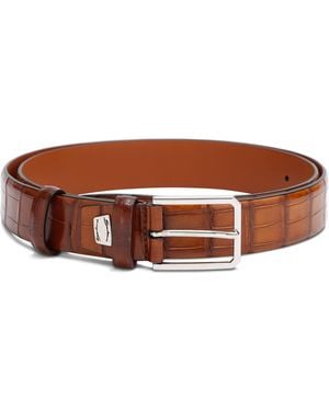 Santoni Crocodile Leather Belt - Brown