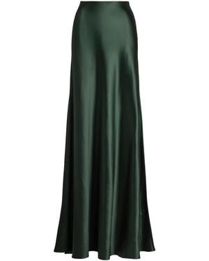 Ralph Lauren Stretch Satin Masina Maxi Skirt - Green
