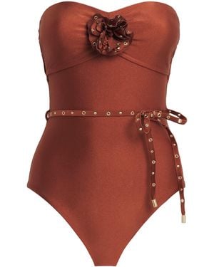 Zimmermann Studded Indra Bandeau Swimsuit - Red