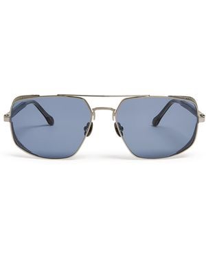 Matsuda Side-Shield Aviator Sunglasses - Blue