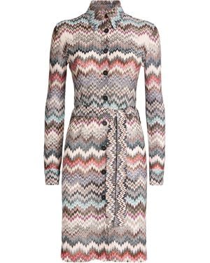 Missoni Knitted Zigzag Shirt Midi Dress - Multicolour