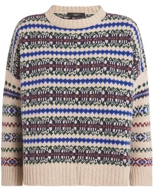 Weekend by Maxmara Wool-Blend Jacquard Sweater - White