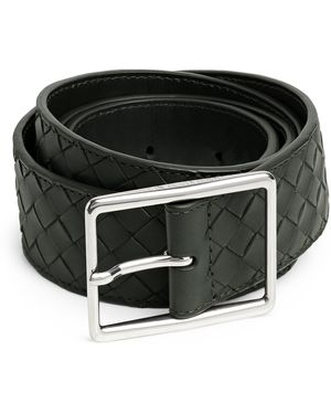 Bottega Veneta Leather Intrecciato Piccolo Belt - Black