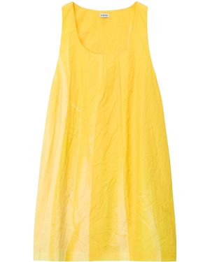 Loewe Cotton-Blend Scoop-Neck Mini Dress - Yellow