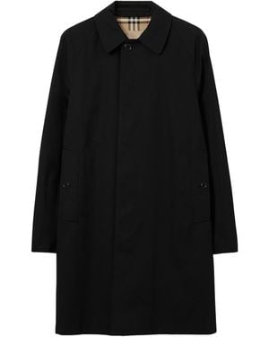 Burberry Cotton Camden Heritage Mid-Length Car Coat - Black